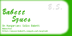 babett szucs business card