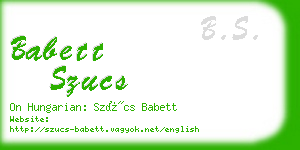 babett szucs business card